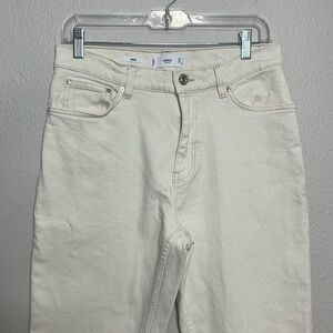 MANGO Women’s Mom Comfort High-Rise Jeans Size 8 White